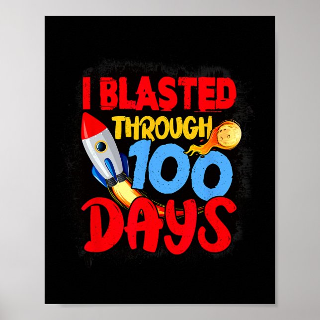 Ich stürzte durch 100 Tage Schullehrer Kinder Poster (Vorne)