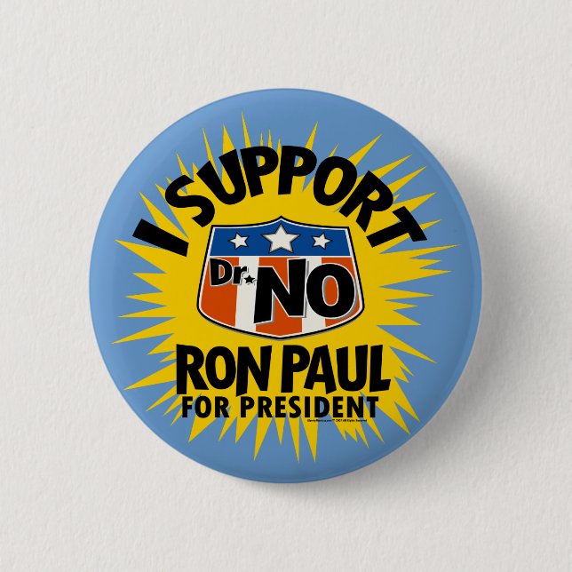 Ich stütze Dr. Kein Ron Paul-Knopf Button (Vorderseite)