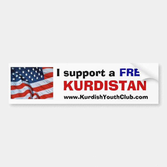 Ich stütze ein freies Kurdistan USA Autoaufkleber (Vorne)