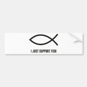 Ich stütze gerade Fische Ichthys Symbol Autoaufkleber