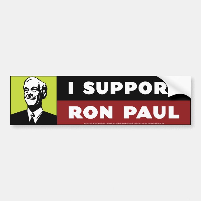 Ich stütze Ron Paul - Neon Autoaufkleber (Vorne)