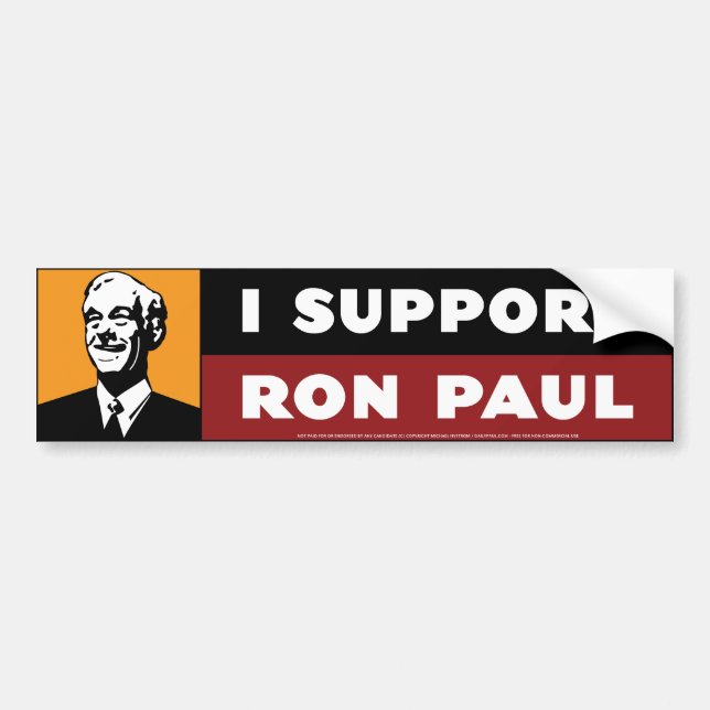 Ich stütze Ron Paul - Orange Autoaufkleber (Vorne)