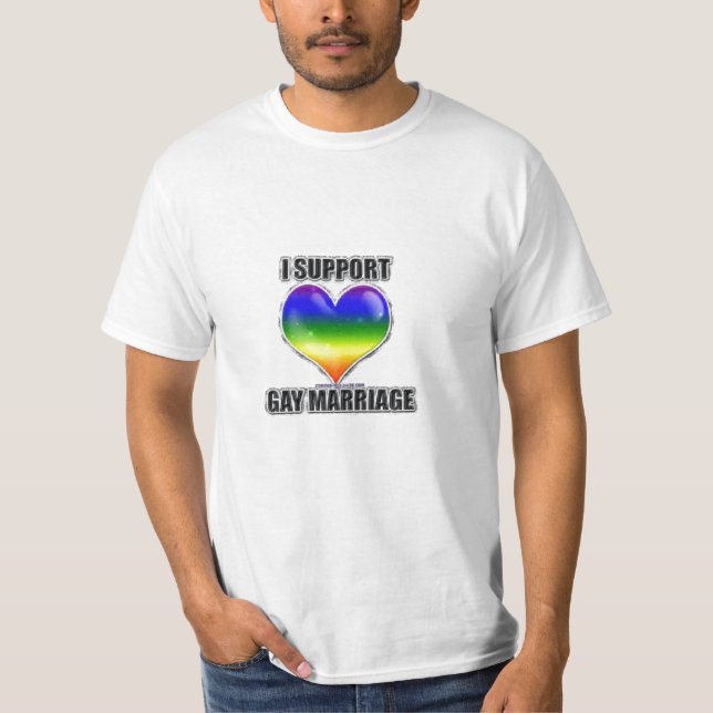 Ich stütze T - Shirt der homosexuellen Heirat (Vorderseite)