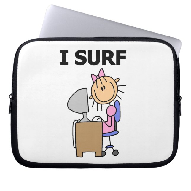 Ich surfe im Web Laptopschutzhülle (Vorderseite)