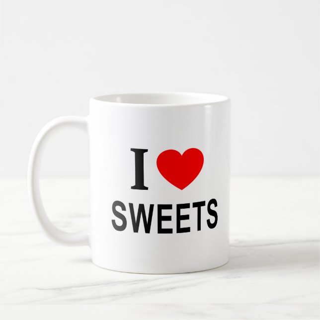 Ich ❤️ SÜSSIGKEITEN I LIEBE SÜSSIGKEITEN ICH HERZ  Kaffeetasse (Links)
