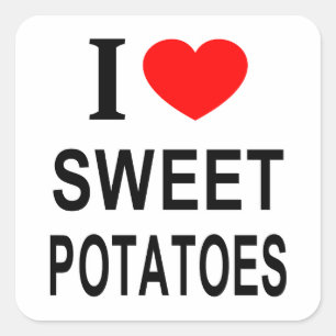 Ich ❤️ SÜSSKARTOFFELN ICH LIEBE SÜSSKARTOFFELN ICH Quadratischer Aufkleber