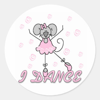 Ich tanze Maus-Ballet-Aufkleber Runder Aufkleber