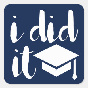 Ich tat es quadratischer aufkleber