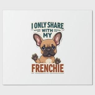Ich teile nur mit meinem Frenchie Vintage Französi Geschenkpapier