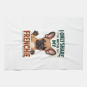 Ich teile nur mit meinem Frenchie Vintage Französi Geschirrtuch