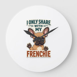 Ich teile nur mit meinem Frenchie Vintage Französi Große Wanduhr