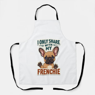 Ich teile nur mit meinem Frenchie Vintage Französi Schürze