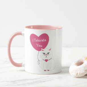 Ich toleriere die sarkastische Cat Valentinstag-Ta Tasse