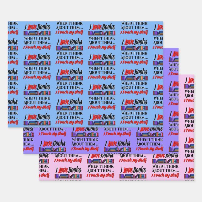 Ich Touch mein Regal buchen Lover Spaß Geschenkpapier Set (Set)