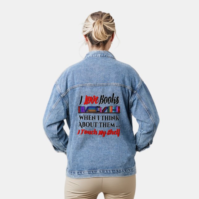 Ich Touch mein Regal buchen Lover Spaß Jeansjacke (Modell)