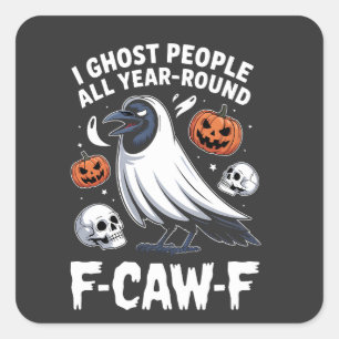 Ich traf Menschen das ganze Jahr über zu Halloween Quadratischer Aufkleber