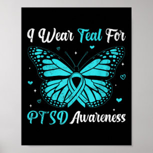 Ich trage Aquamarin für das Ptsd-Bewusstsein Butte Poster
