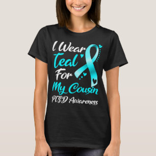 Ich trage Aquamarin für mein Cousin PTSD-Bewusstse T-Shirt