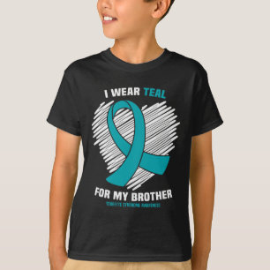 Ich trage Aquamarin für meine Brother Tourette Syn T-Shirt