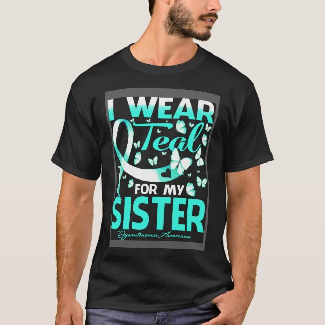 Ich trage Aquamarin für meine Schwester Dysautonom T-Shirt (Vorderseite)