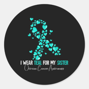 Ich trage Aquamarin für meine Schwester Ovarialkar Runder Aufkleber