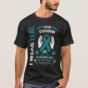 Ich trage Aquamarin für meinen Cousin Ovarialkarzi T-Shirt