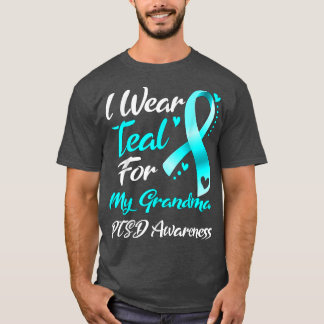 Ich trage Aquamarin für meinen Oma PTSD Awareness  T-Shirt