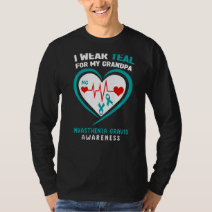 Ich trage Aquamarin für meinen Opa Myasthenia Grav T-Shirt