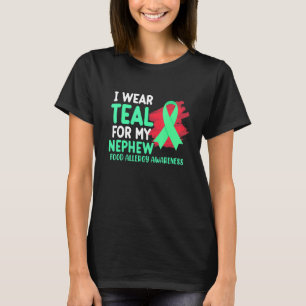 Ich trage Aquamarin für Nephew Food Allergy Awaren T-Shirt