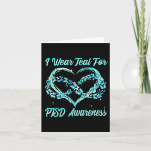 Ich trage Aquamarin für Ptsd Awareness Heart Butte Karte