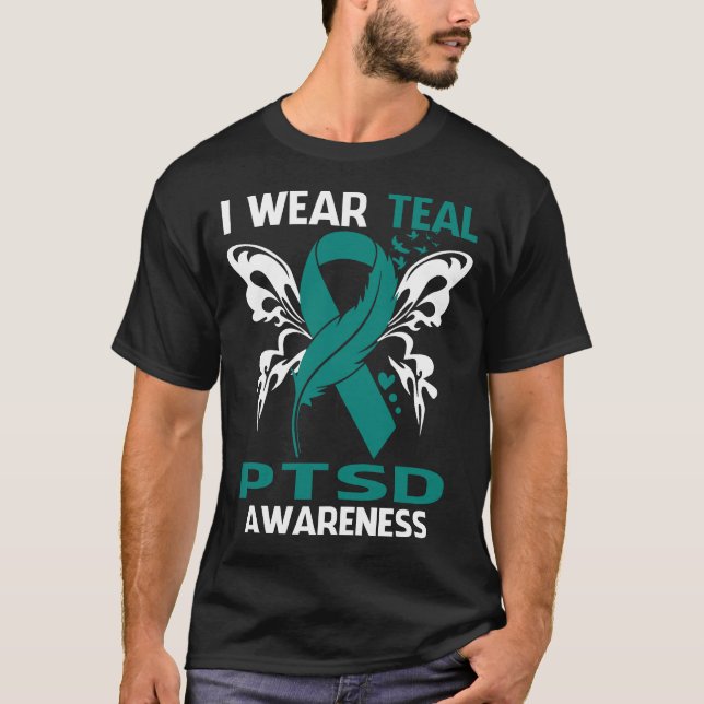 Ich trage Aquamarin für PTSD Awareness T-Shirt (Vorderseite)