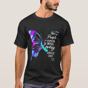 Ich trage Aquamarin Lila für die Prävention von Ge T-Shirt