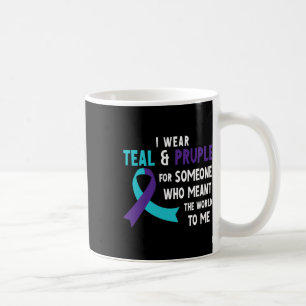Ich trage Aquamarin Lila für jemanden zur Suizidpr Kaffeetasse