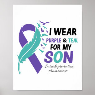 Ich trage Aquamarin Lila für meine Sohn Suizidpräv Poster