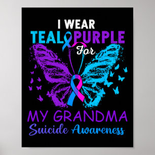 Ich trage Aquamarin Lila im Gedenken an meinen Oma Poster