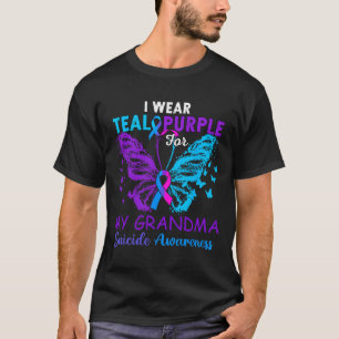 Ich trage Aquamarin Lila im Gedenken an meinen Oma T-Shirt
