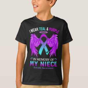 Ich trage Aquamarin Lila in Erinnerung an den Niec T-Shirt
