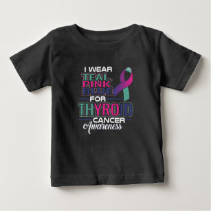 Ich trage Aquamarin rosa Blau für Schilddrüsenkreb Baby T-shirt