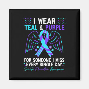 Ich trage Aquamarin und Lila für die Suizidprävent Magnet