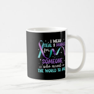 Ich trage Aquamarin und Lila für jemanden, den ich Kaffeetasse