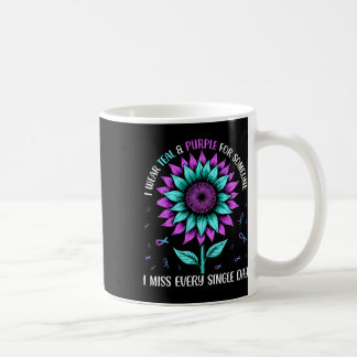 Ich trage Aquamarin und Lila für jemanden, den ich Kaffeetasse