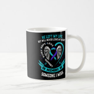 Ich trage Aquamarin und Lila für jemanden, den ich Kaffeetasse