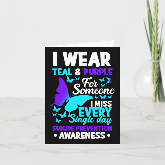 Ich trage Aquamarin und Lila für jemanden, den ich Karte (Vorderseite)