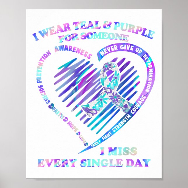 Ich trage Aquamarin und Lila für jemanden, den ich Poster (Vorne)