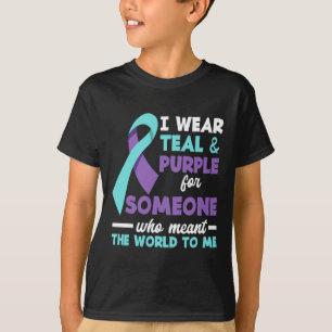 Ich trage Aquamarin und Lila für jemanden, den ich T-Shirt