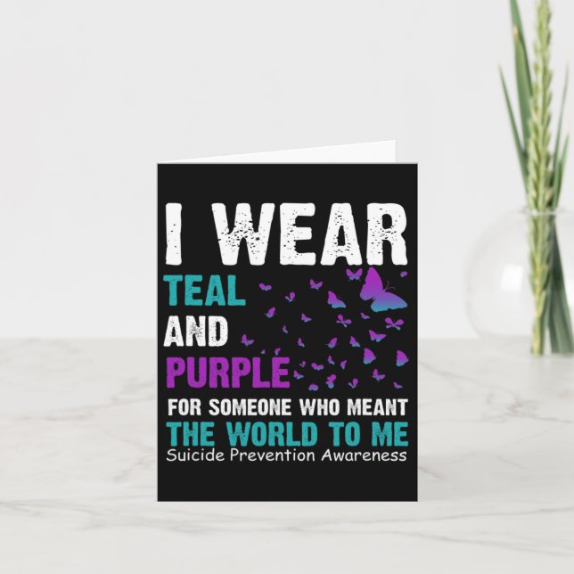 Ich trage Aquamarin und Lila für jemanden, der das Karte (Vorderseite)