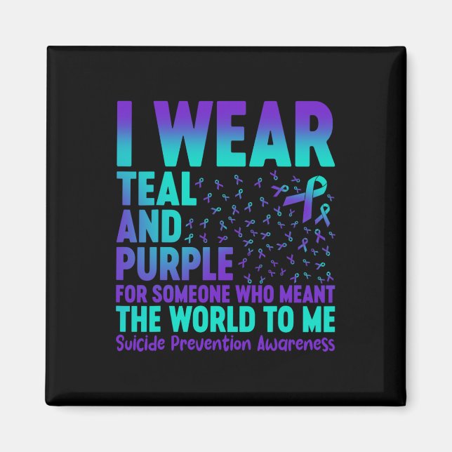 Ich trage Aquamarin und Lila für jemanden, der das Magnet (Vorne)