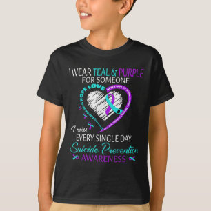Ich trage Aquamarin und Lila für jemanden Herzsuiz T-Shirt
