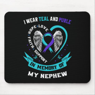 Ich trage Aquamarin und Lila für mein Nephew Suici Mousepad