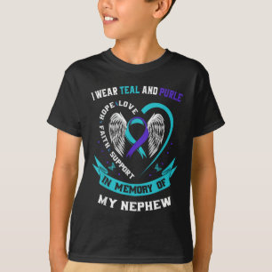 Ich trage Aquamarin und Lila für mein Nephew-Suizi T-Shirt